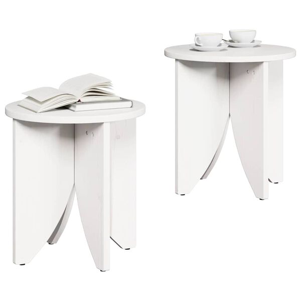 vidaXL Τραπεζάκι σαλονιού 2 pcs Λευκό 41.5 x 41.5 x 44 cm