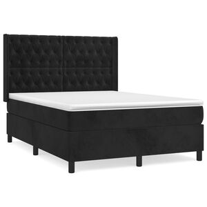 vidaXL &Kappa;&rho;&epsilon;&beta;ά&tau;&iota; Boxspring &mu;&epsilon; &Sigma;&tau;&rho;ώ&mu;&alpha; &Mu;&alpha;ύ&rho;&omicron; 140x190 &epsilon;&kappa;. &Beta;&epsilon;&lambda;&omicron;ύ&delta;&iota;&nu;&omicron;