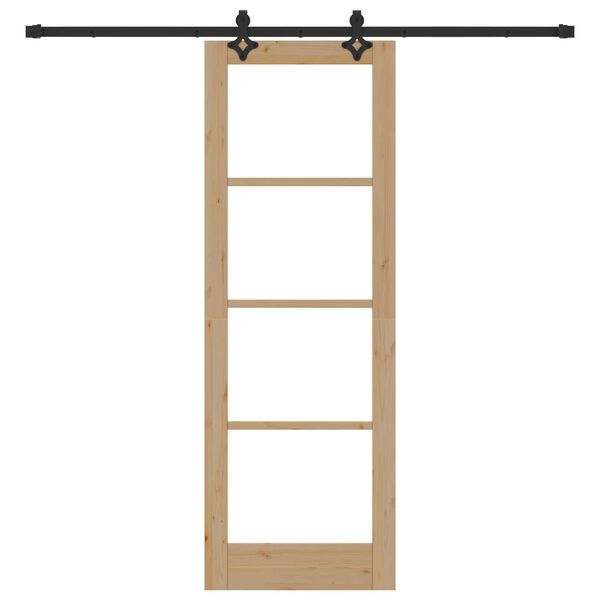 vidaXL Συρόμενη Πόρτα Άλλο Καφέ 73.5 x 211 εκ Ξύλο και μέταλλο