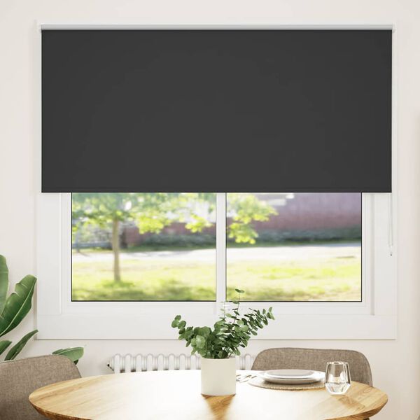 vidaXL Roller Blind Blackout &Mu;&alpha;ύ&rho;&omicron; 165x150 cm &Pi;&lambda;ά&tau;&omicron;&sigmaf; &upsilon;&phi;ά&sigma;&mu;&alpha;&tau;&omicron;&sigmaf; 161,6cm