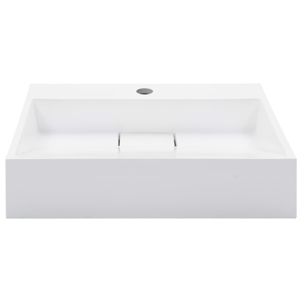 vidaXL Νιπτήρας Λευκός 50x38x13 εκ. Συνθετικός από Τεχνητό Μάρμαρο