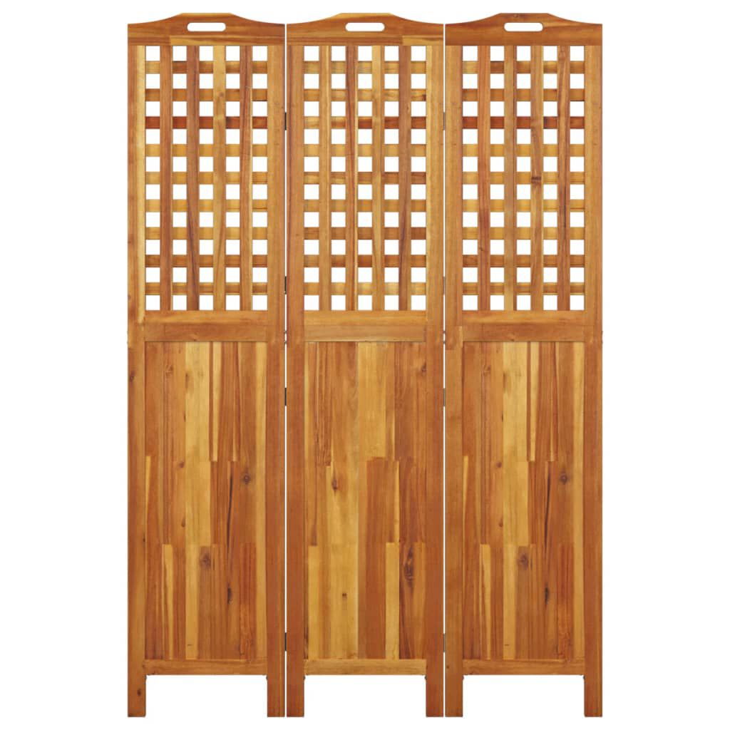 vidaXL Διαχωριστικό Χώρου με 3 Πάνελ 121,5x2x180εκ. Μασίφ Ξύλο Ακακίας