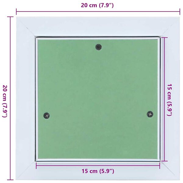 vidaXL Πάνελ πρόσβασης Λευκό 20 x 20 cm Αλουμίνιο και Γυψοσανίδα