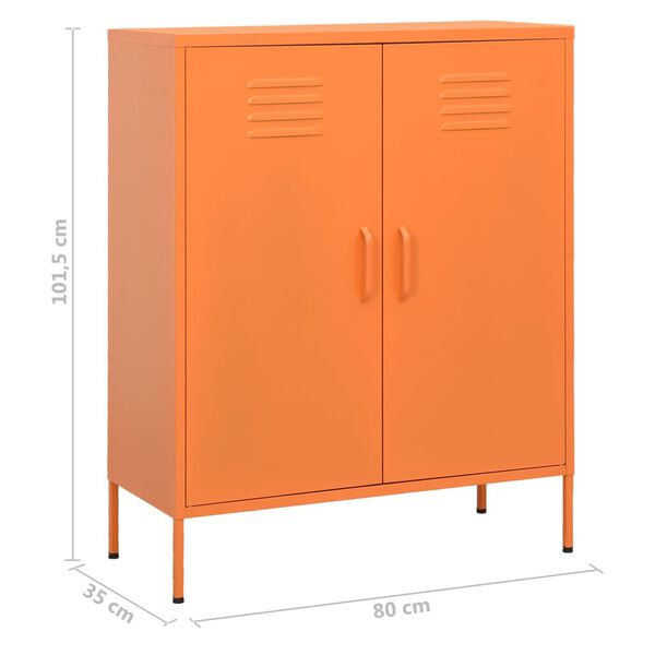 vidaXL Ντουλάπι Αποθήκευσης Πορτοκαλί 80 x 35 x 101,5 εκ. Ατσάλινο