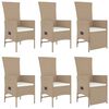 vidaXL Σετ Τραπεζαρίας Κήπου 7 τεμ. Μπεζ Συνθετικό Ρατάν με Μαξιλάρια