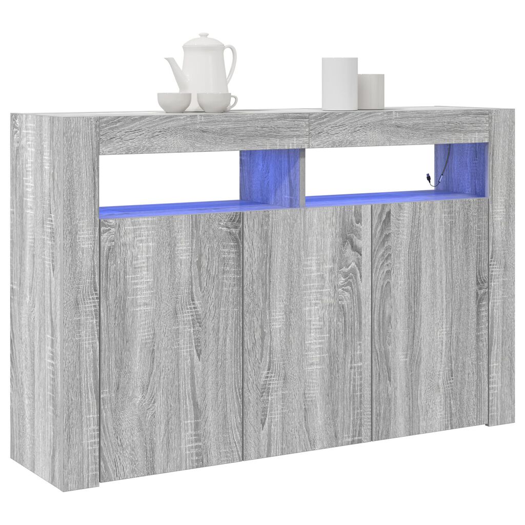 vidaXL Βιτρίνα Γκρι sonoma Κατασκευασμένο ξύλο 116 x 30 x 75 εκ Βιτρίνα