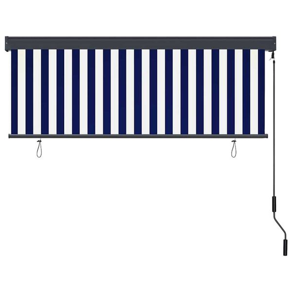 vidaXL Εξωτερικό ρολό Ριγέ Μπλε και λευκό 180 x 250 cm ύφασμα