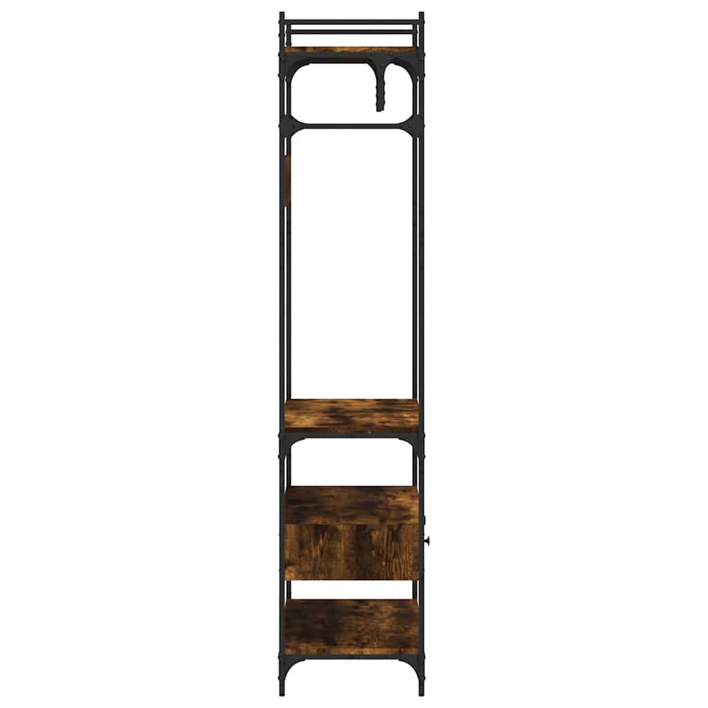 vidaXL Ντουλάπα με Συρτάρια Καπνιστή Δρυς 89x39x184,5εκ. Επεξεργ. Ξύλο