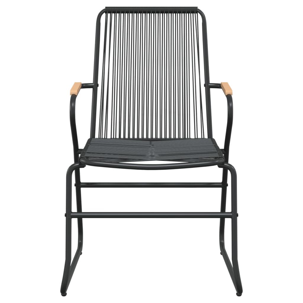 vidaXL Καρέκλες Κήπου 4 τεμ. Μαύρες 58 x 59 x 85,5 εκ. Ρατάν PVC
