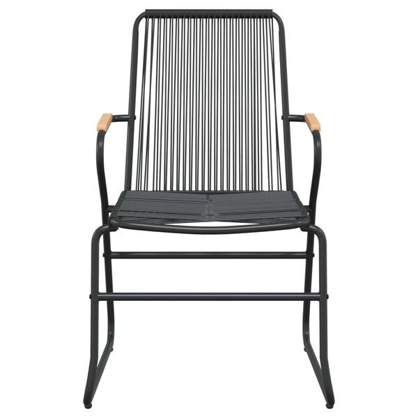 vidaXL Καρέκλες Κήπου 4 τεμ. Μαύρες 58 x 59 x 85,5 εκ. Ρατάν PVC