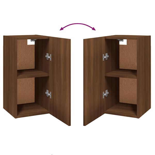 vidaXL Έπιπλα Τηλεόρασης 2 τεμ. Καφέ Δρυς 30,5x30x36 εκ. Επεξ. Ξύλο