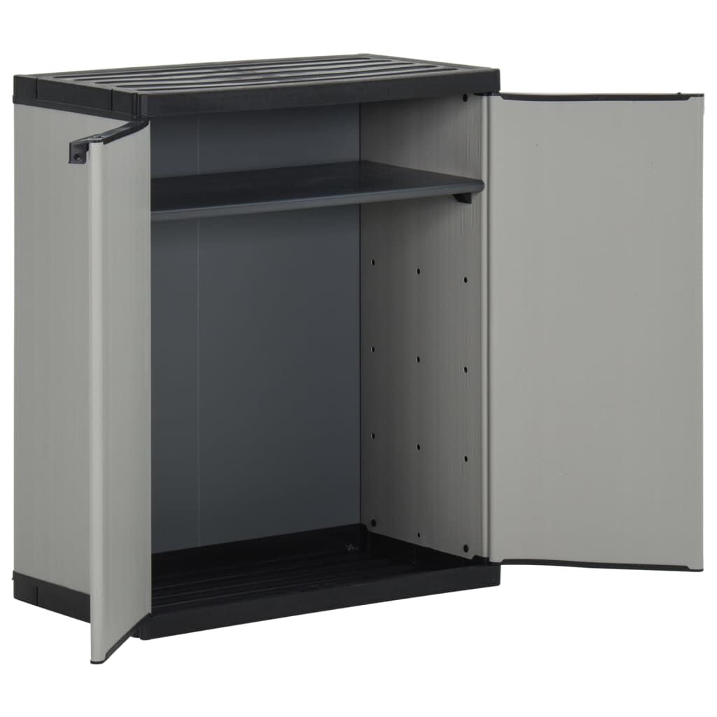 vidaXL Κάδος Απορριμάτων Κήπου Γκρι/Μαύρο 68x40x85 εκ. Πολυπροπυλένιο