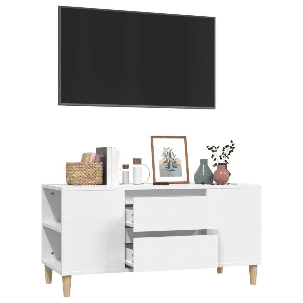 vidaXL Έπιπλο Τηλεόρασης Λευκό 102 x 44,5 x 50 εκ. Επεξεργασμένο Ξύλο