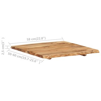 vidaXL Επιφάνεια Τραπεζιού 58 x (50-60) x 2,5 εκ. Μασίφ Ξύλο Ακακίας