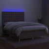 vidaXL &Kappa;&rho;&epsilon;&beta;ά&tau;&iota; Boxspring &mu;&epsilon; &Sigma;&tau;&rho;ώ&mu;&alpha; & LED Taupe 140x200 &epsilon;&kappa;. &Upsilon;&phi;&alpha;&sigma;&mu;ά&tau;&iota;&nu;&omicron;