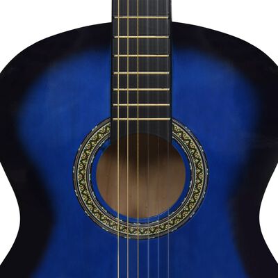 vidaXL Κλασική Κιθάρα Σετ 12 Τεμαχίων για Αρχάριους Μπλε 4/4 39''