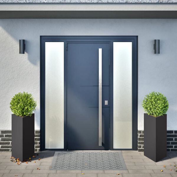 vidaXL Ζαρντινιέρες Κήπου 2 τεμ. Μαύρο Τρίγωνο 40x34,5x70εκ από Ατσάλι