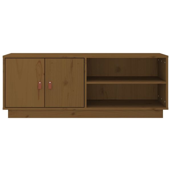 vidaXL Έπιπλο Τηλεόρασης Καφέ Μελί 105x34x40 εκ. από Μασίφ Ξύλο Πεύκου