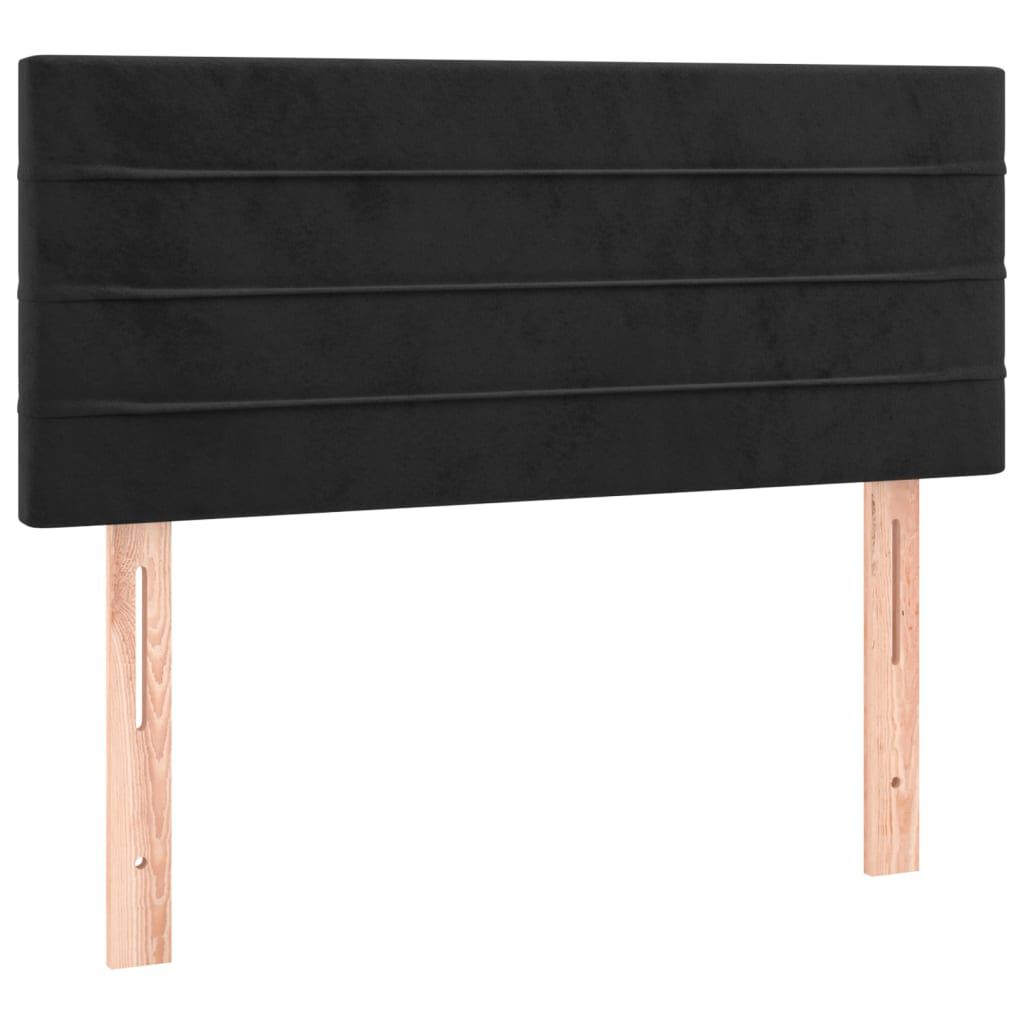 vidaXL Κρεβάτι Boxspring με Στρώμα & LED Μαύρο 80x200 εκ. Βελούδινο