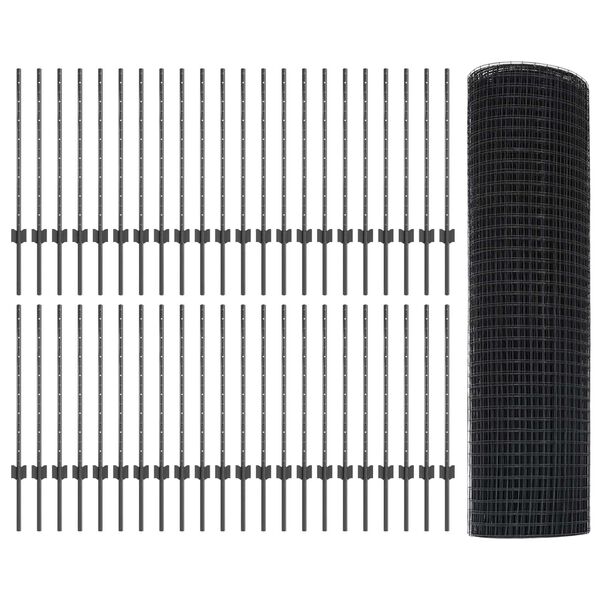 vidaXL &Tau;&epsilon;&nu;&tau;ώ&tau;&omicron; &mu;&epsilon; &sigma;&tau;ή&rho;&iota;&gamma;&mu;&alpha; &Gamma;&kappa;&rho;&iota; 0,8 x 100 &mu; &Chi;ά&lambda;&upsilon;&beta;&alpha;&sigmaf; &kappa;&alpha;&iota; PVC