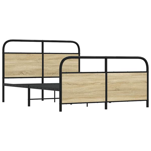 vidaXL Σκελετός Κρεβ. Χωρίς Στρώμα Sonoma Δρυς 140x200 εκ. Μεταλλικό