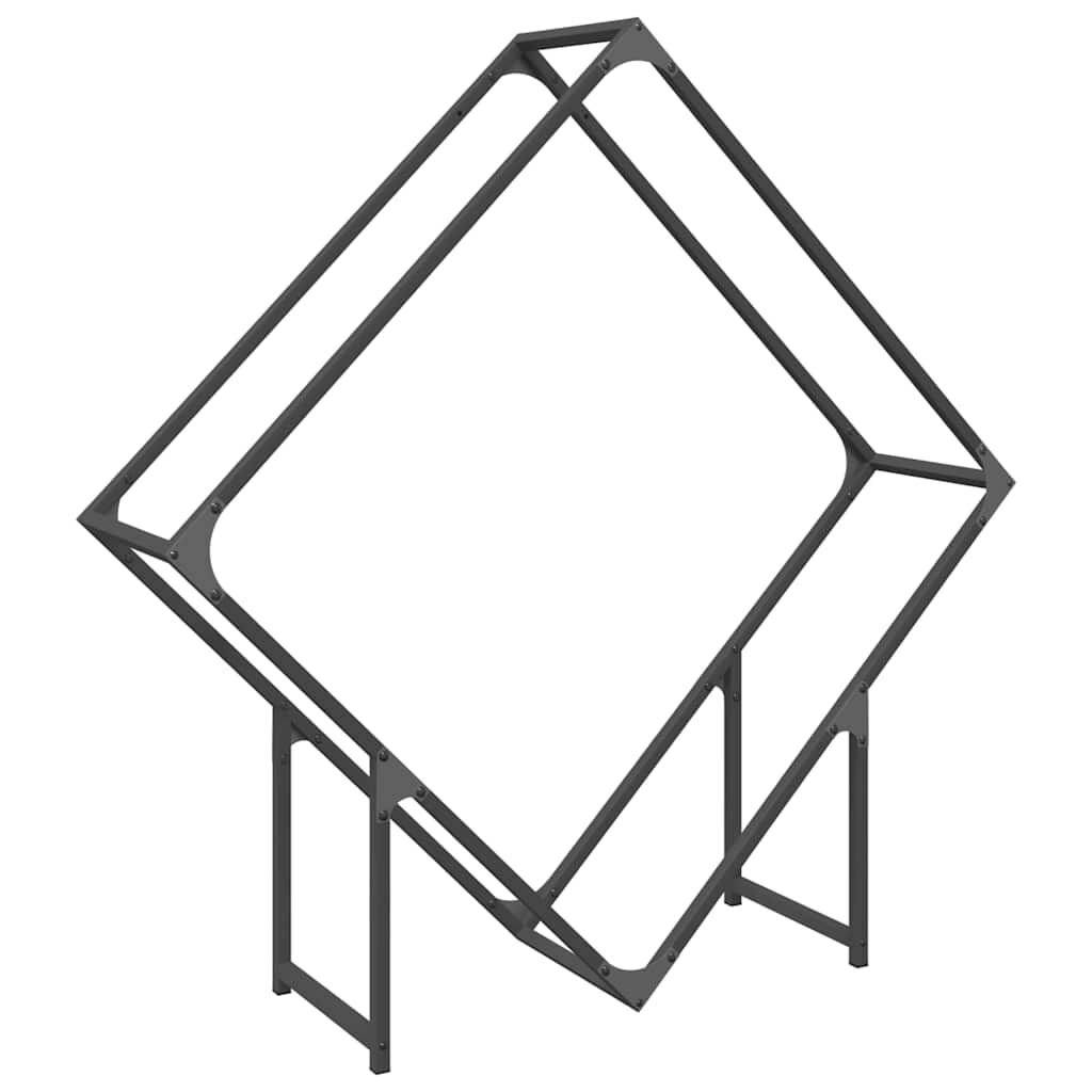 vidaXL Ράφι για καυσόξυλα Μαύρο 100x25x100 cm Ατσάλι ψυχρής έλασης