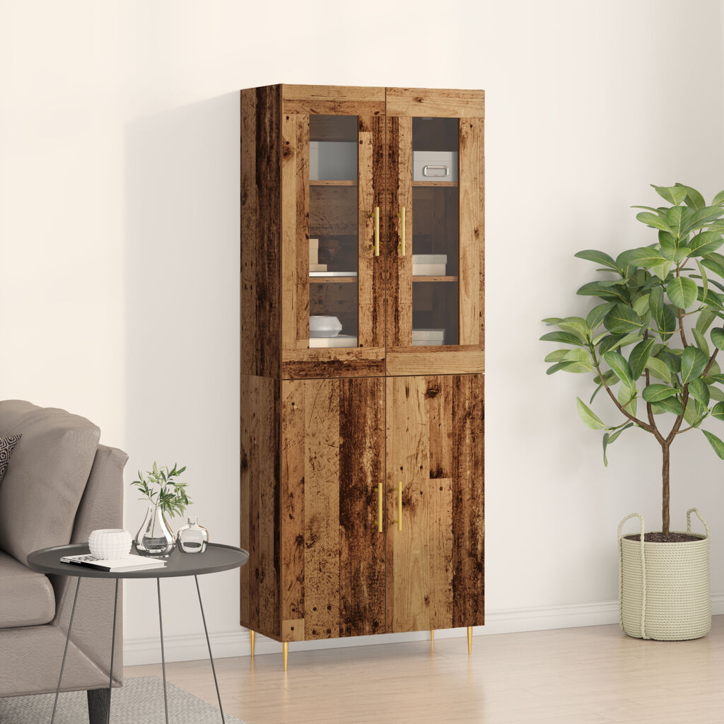 vidaXL Υψηλό Ντουλάπι Παλιού Ξύλου 69.5x34x180 εκ Μηχανικά Ξύλο