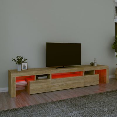 vidaXL Έπιπλο Τηλεόρασης με LED Sonoma Δρυς 215x36,5x40 εκ.