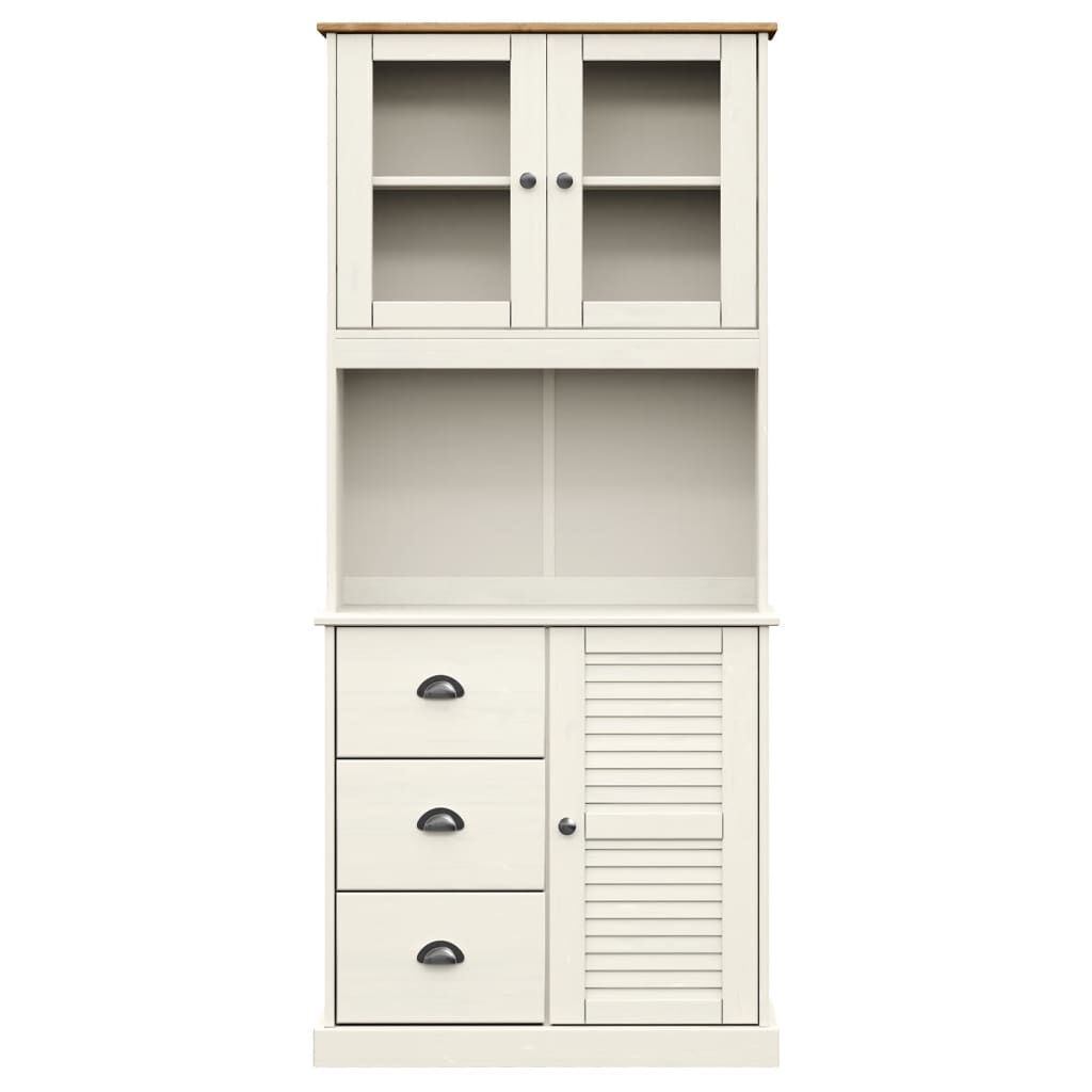 vidaXL Βιτρίνα VIGO Λευκή 78 x 40 x 175 εκ. από Μασίφ Ξύλο Πεύκου