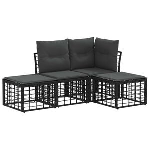 vidaXL &Sigma;&epsilon;&iota;&rho;ά &Kappa;&alpha;&nu;&alpha;&pi;έ &Epsilon;&xi;&omega;&tau;&epsilon;&rho;&iota;&kappa;&omicron;ύ &mu;&epsilon; &mu;&alpha;&xi;&iota;&lambda;ά&rho;&iota; 4 pcs &Mu;&alpha;ύ&rho;&omicron; &Pi;&omicron;&lambda;&upsilon;&epsilon;&sigma;&tau;έ&rho;&alpha;&sigmaf;