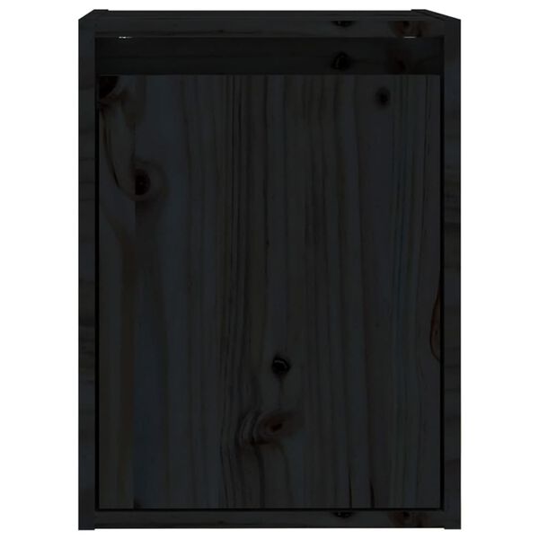 vidaXL Ντουλάπια Τοίχου 2 τεμ. Μαύρα 30x30x40 εκ. Μασίφ Ξύλο Πεύκου