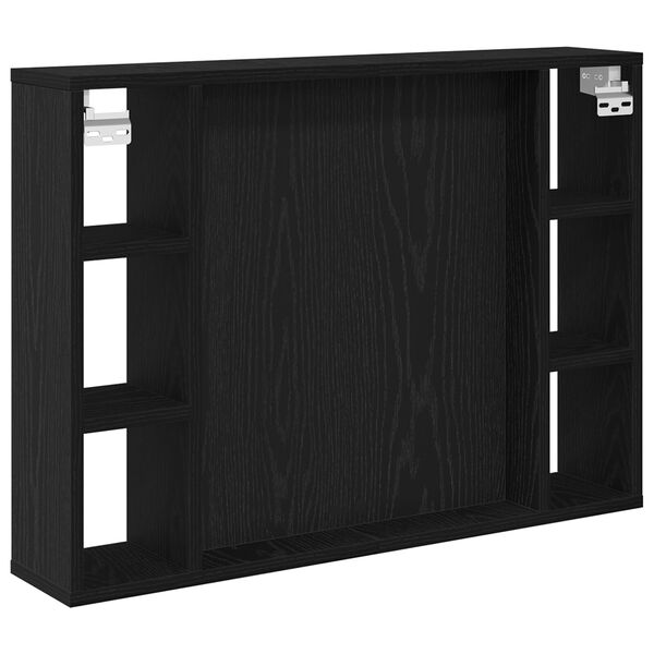 vidaXL Καθρέφτης Ντουλάπι LED - Μαύρη Δρυς - 76x15x55 εκ. - Κατασκευασμένο από Επεξεργασμένο Ξύλο