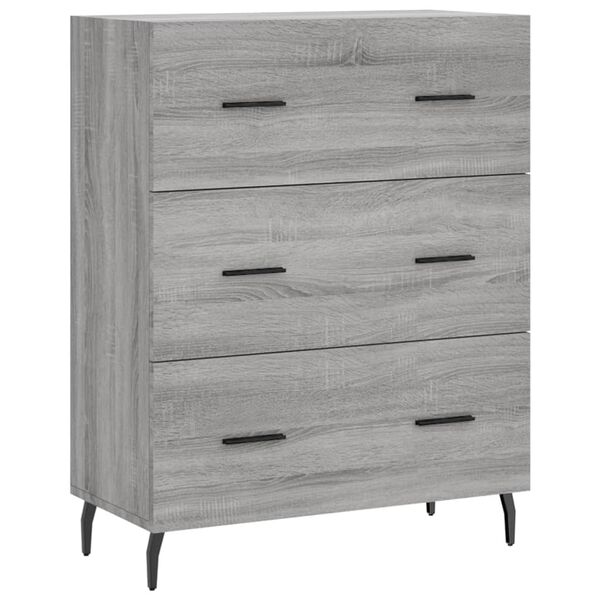 vidaXL Ντουλάπι Γκρι Sonoma 69,5 x 34 x 180 εκ. Επεξεργασμένο Ξύλο