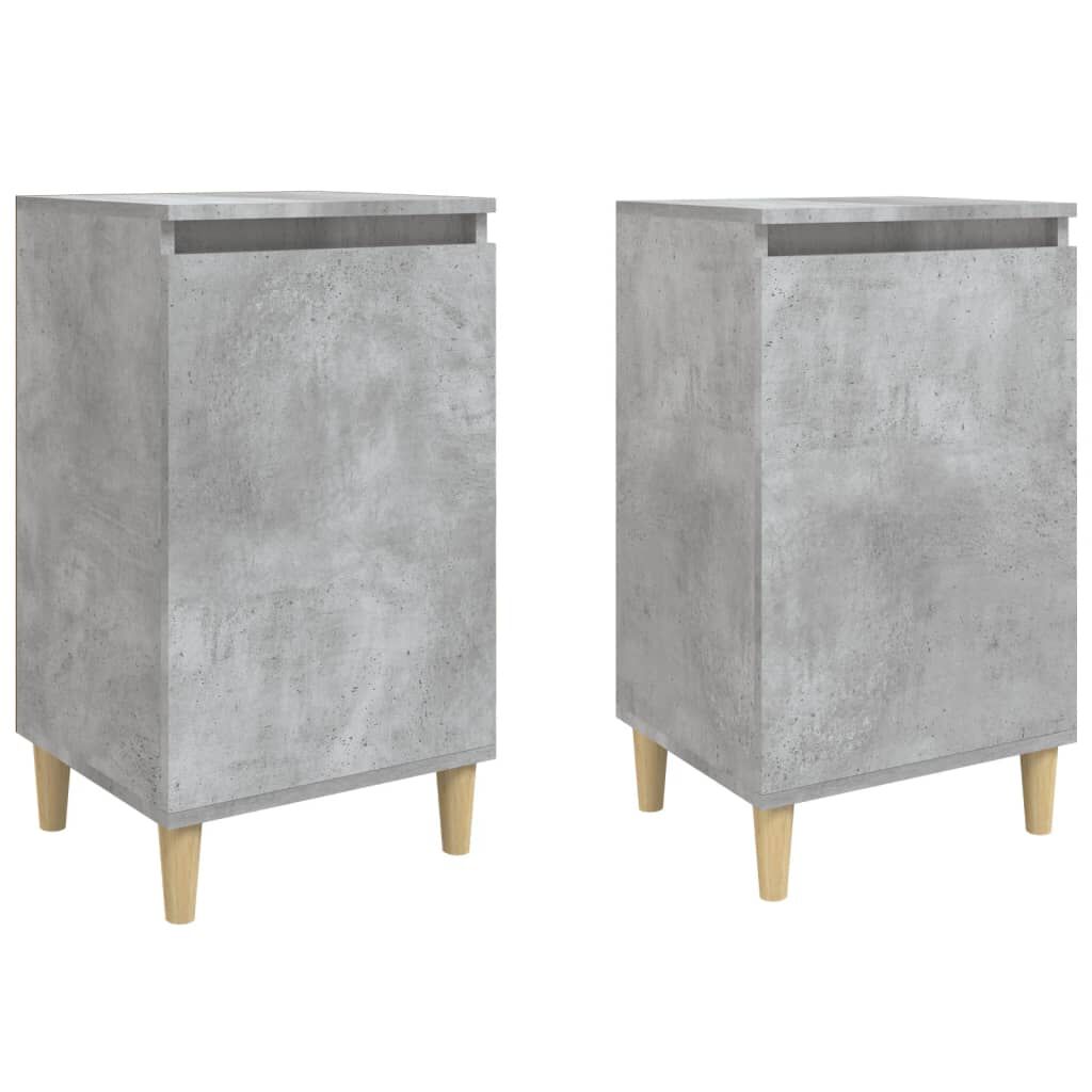 vidaXL Κομοδίνα 2 τεμ. Γκρι Σκυροδέματος 40x35x70 εκ. Επεξεργ. Ξύλο