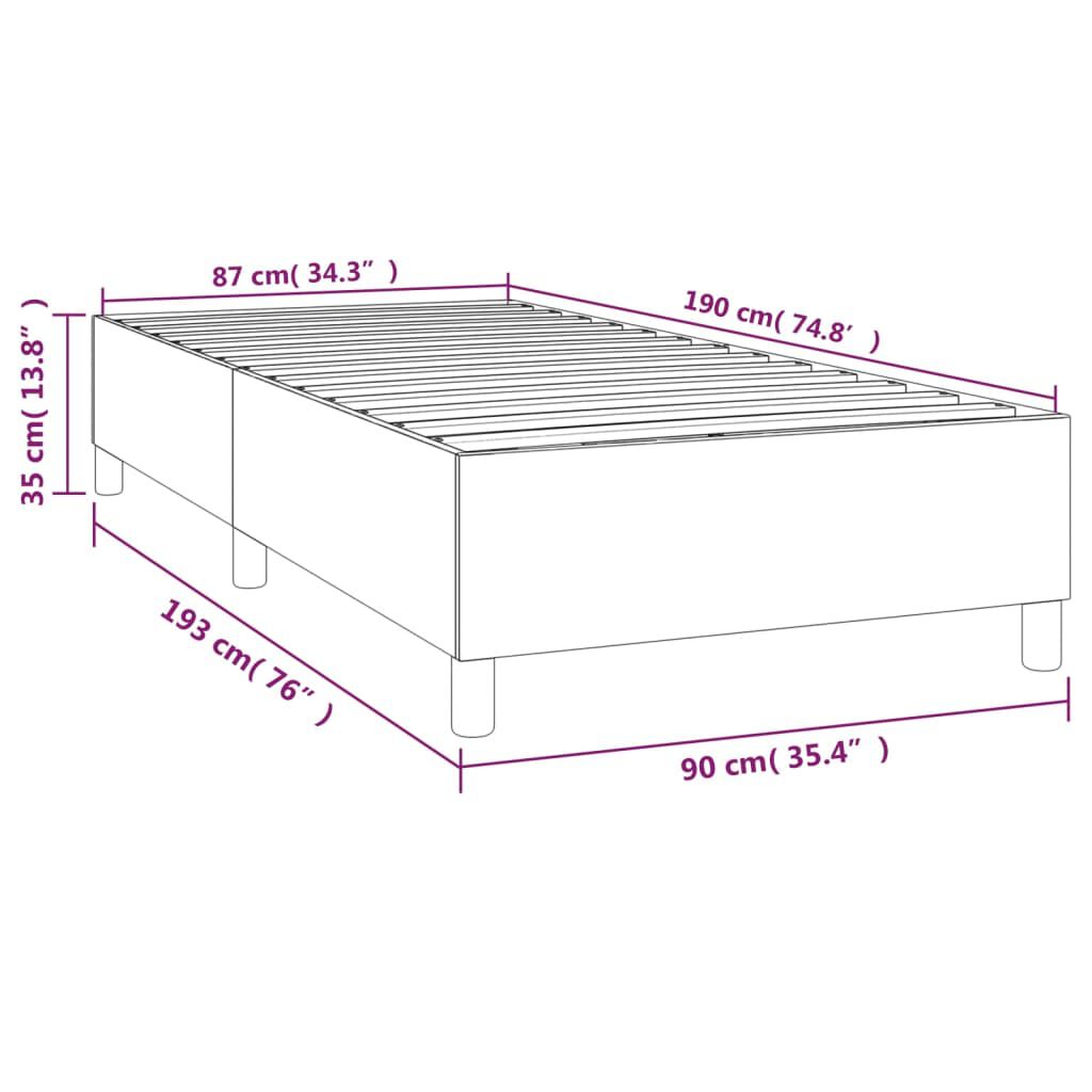 vidaXL Σκελετός Κρεβατιού Χωρίς Στρώμα Κρέμα 90x190 εκ. Υφασμάτινο