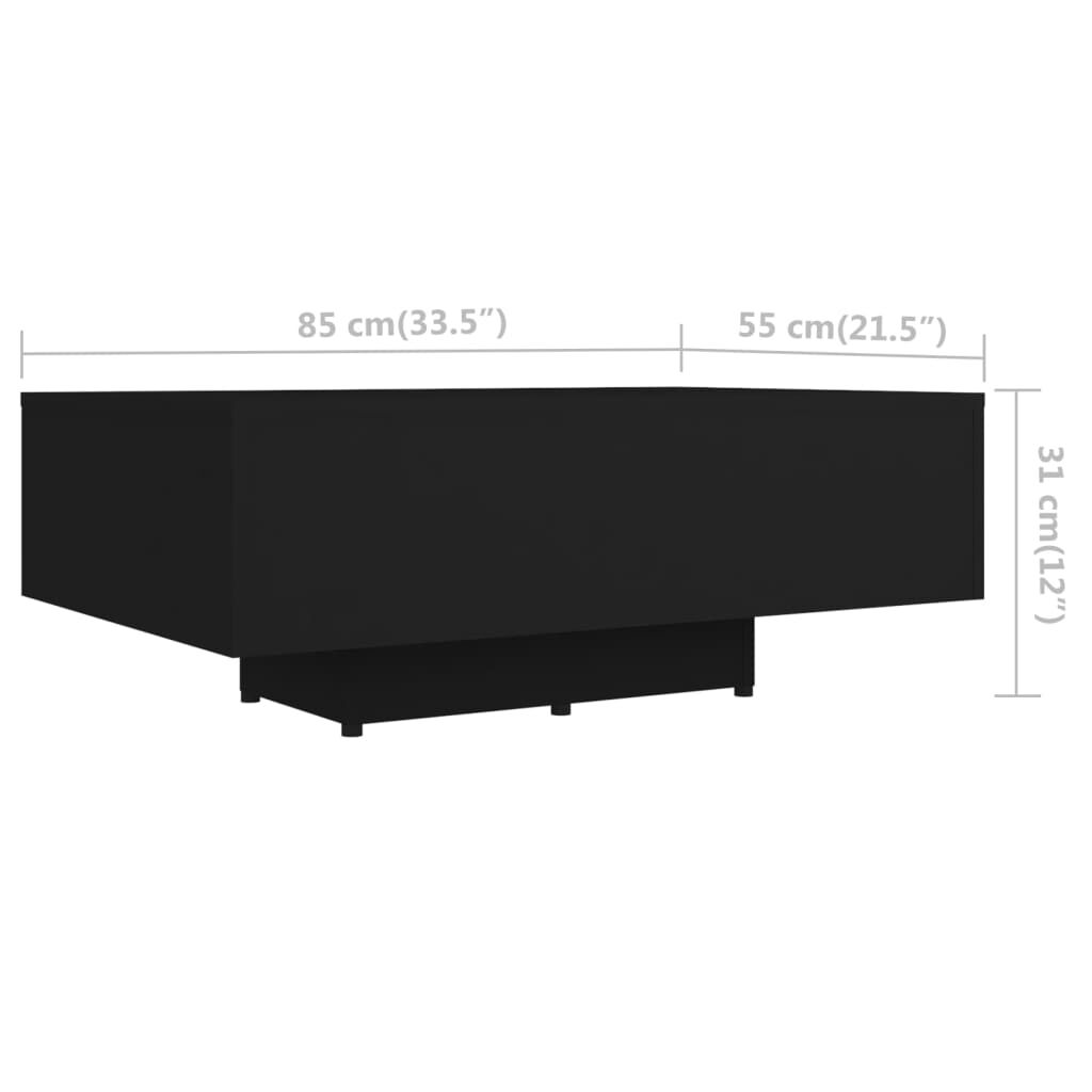 vidaXL Τραπεζάκι Σαλονιού Μαύρο 85 x 55 x 31 εκ. από Επεξ. Ξύλο