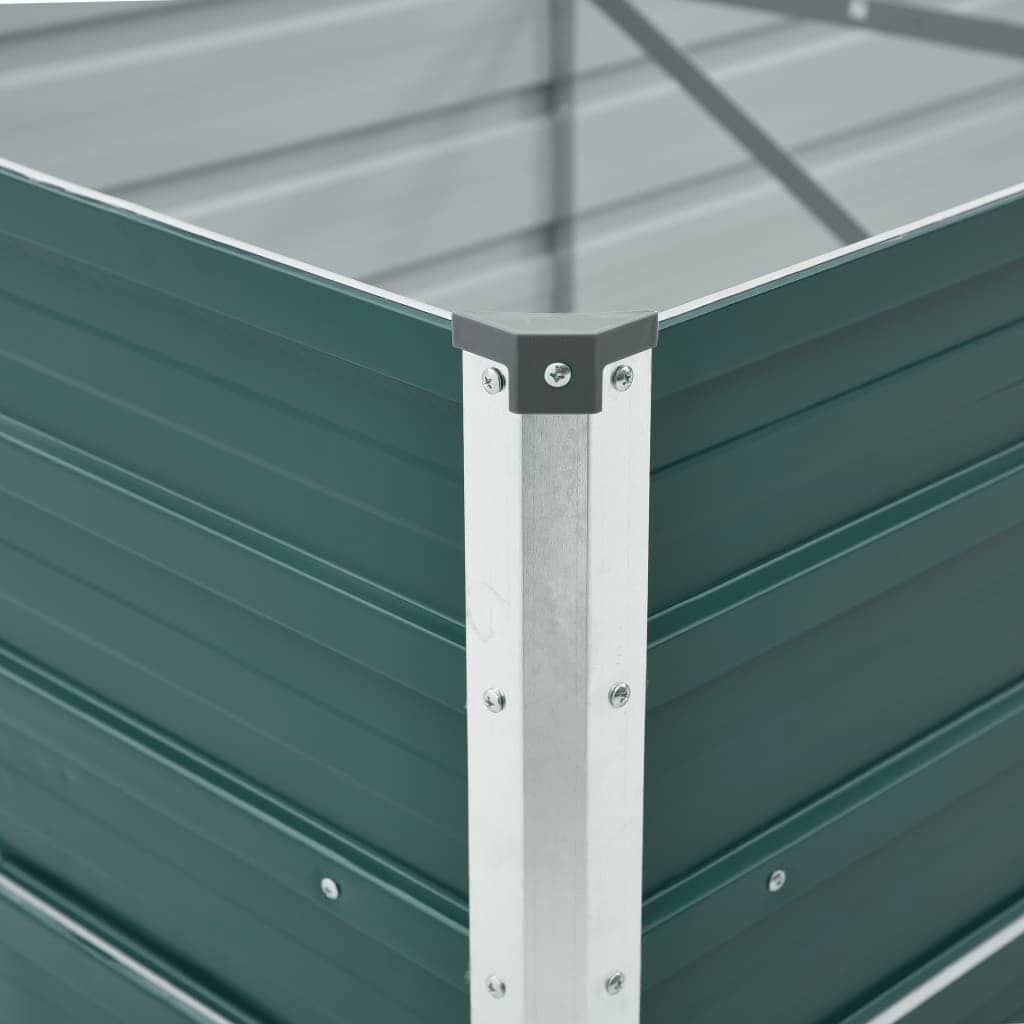 vidaXL Ζαρντινιέρα Υπερυψωμένη Πράσινη 400x80x45 εκ. Γαλβαν. Χάλυβας