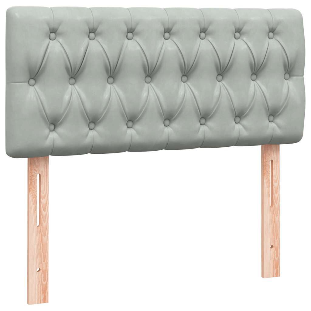 vidaXL Box Spring κρεβάτι με στρώμα ανοιχτό γκρι 80x220 cm Βελούδινο