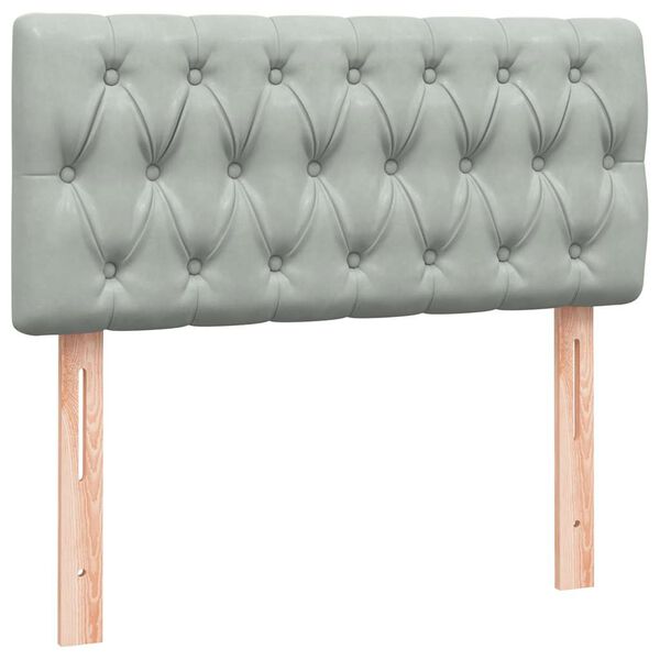 vidaXL Box Spring κρεβάτι με στρώμα ανοιχτό γκρι 80x220 cm Βελούδινο
