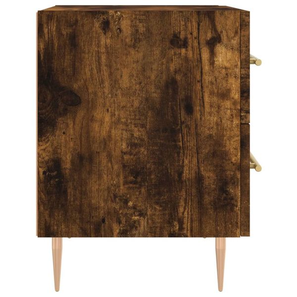 vidaXL Κομοδίνα 2 τεμ. Καπνιστή Δρυς 40 x 35 x 47,5 εκ. Επεξεργ. Ξύλο