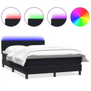 vidaXL &Kappa;&rho;&epsilon;&beta;ά&tau;&iota; Boxspring &mu;&epsilon; &Sigma;&tau;&rho;ώ&mu;&alpha; & LED &Mu;&alpha;ύ&rho;&omicron; 1140x210 &epsilon;&kappa;. &Beta;&epsilon;&lambda;&omicron;ύ&delta;&iota;&nu;&omicron;