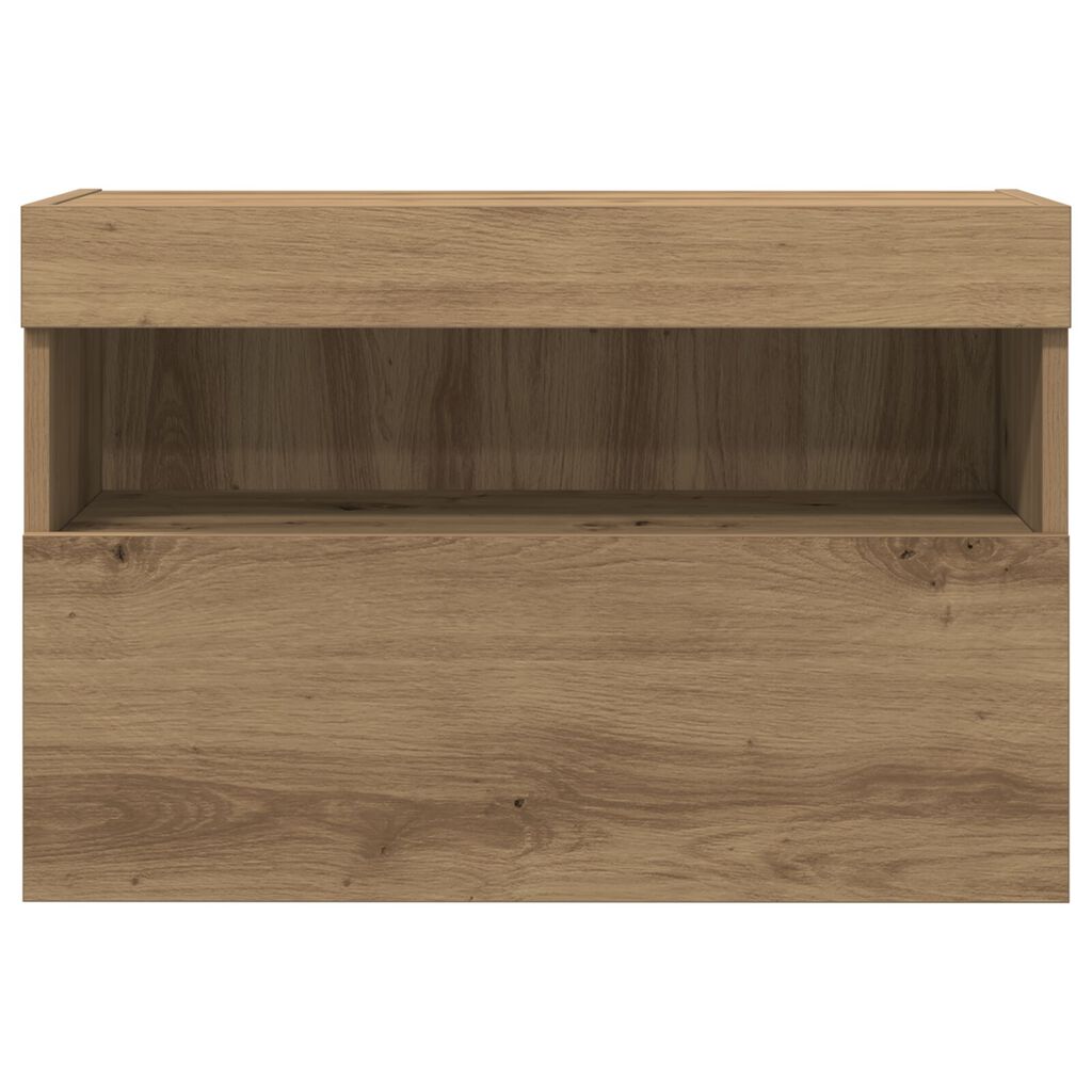 vidaXL Ντουλάπα Τοίχου για TV με LED Φώτα Artisan Oak 60x30x40 εκ.