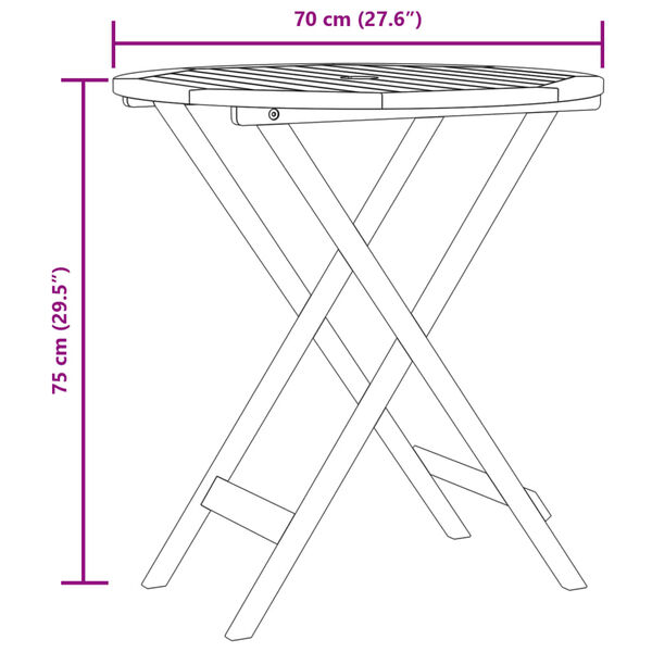 vidaXL Σετ Επίπλων Bistro 3 Τεμαχίων Γκρι Ρατάν/Μασίφ Ξύλο