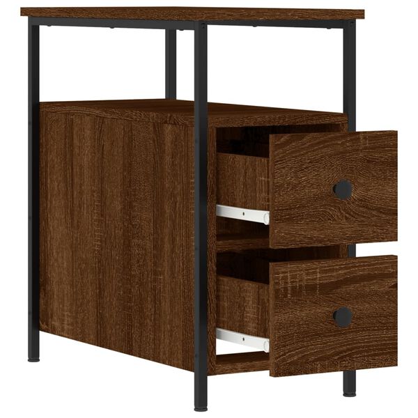 vidaXL Κομοδίνα 2 τεμ. Καφέ Δρυς 30 x 60 x 60 εκ. από Επεξεργ. Ξύλο