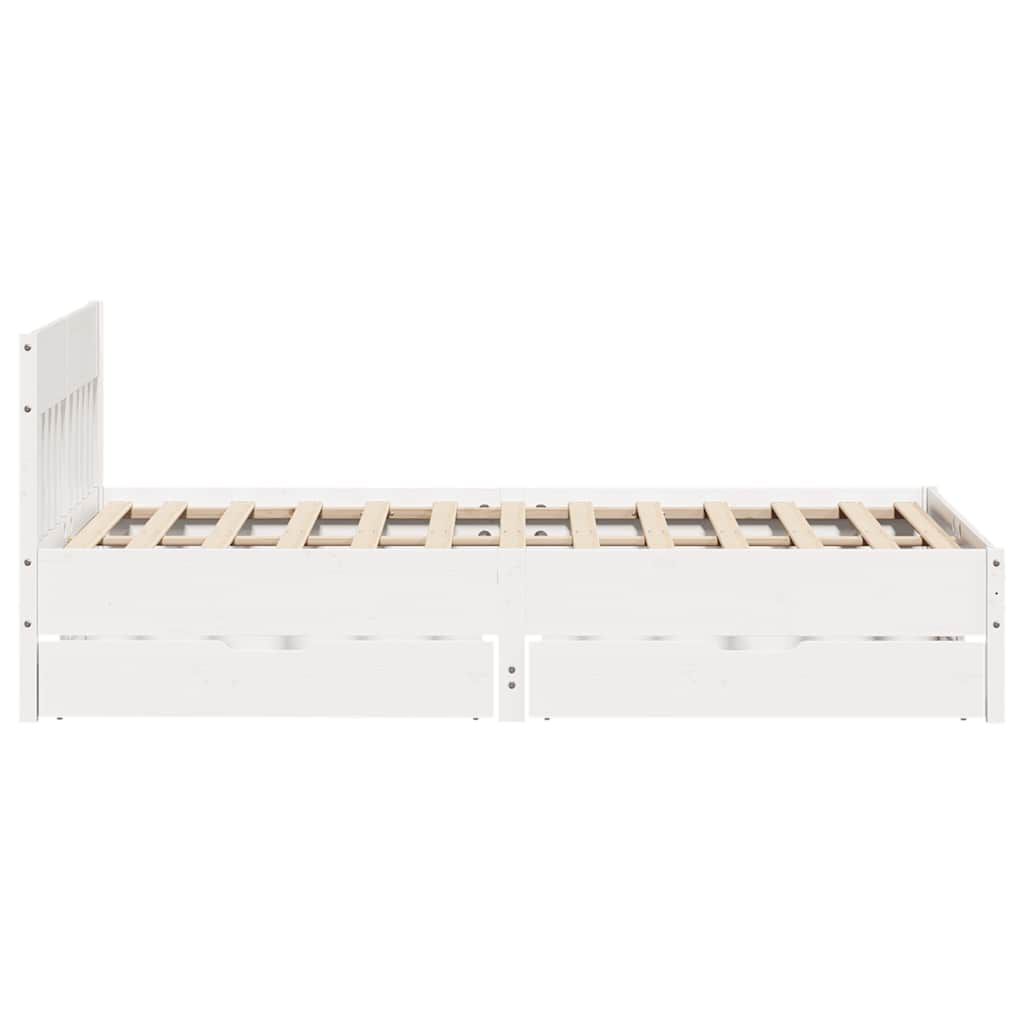 vidaXL Σκελετός Κρεβ. Χωρίς Στρώμα Λευκό 150x200 εκ Μασίφ Πεύκο
