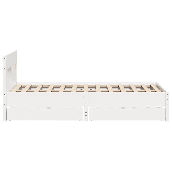 vidaXL Σκελετός Κρεβ. Χωρίς Στρώμα Λευκό 150x200 εκ Μασίφ Πεύκο