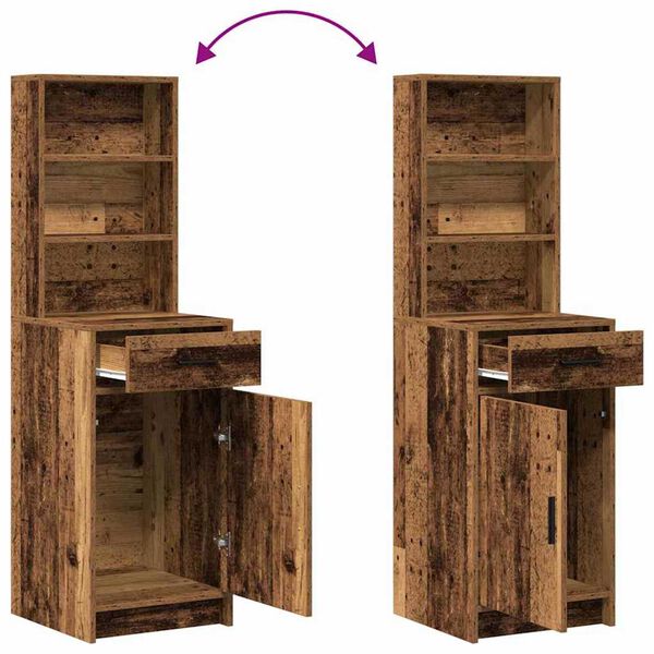 vidaXL Σετ Τραπεζιού Μακιγιάζ 2 pcs Παλαιό ξύλο 50 x 41 x 135 εκ