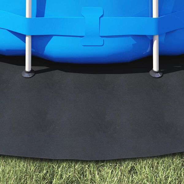 vidaXL Εδαφοκάλυψη Πισίνας Μαύρο Ø 396 εκ Πολυεστερικός γεωυφασμένος