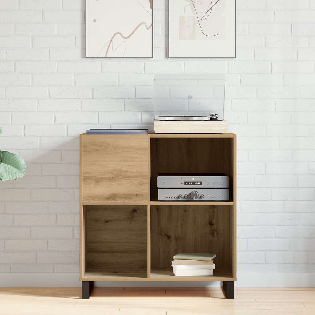 vidaXL Ντουλάπα Δίσκων Παλιό Ξύλο 84.5x38x90 εκ Ξύλο Μηχανής
