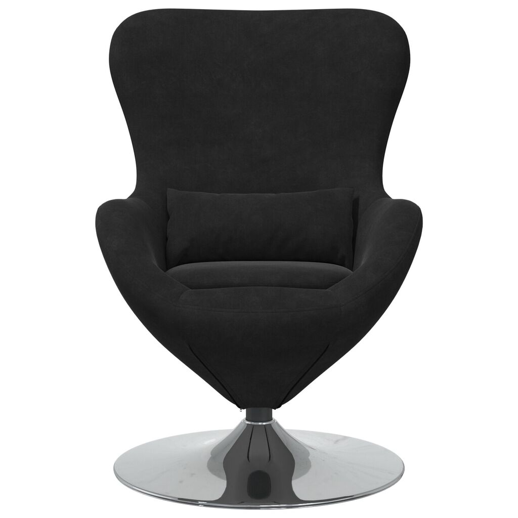 vidaXL Πολυθρόνα Αυγού Black Velvet